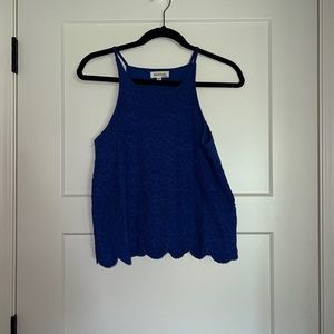 Monteau Royal Blue Lace High Neck Spagetti Strap Tank Size M